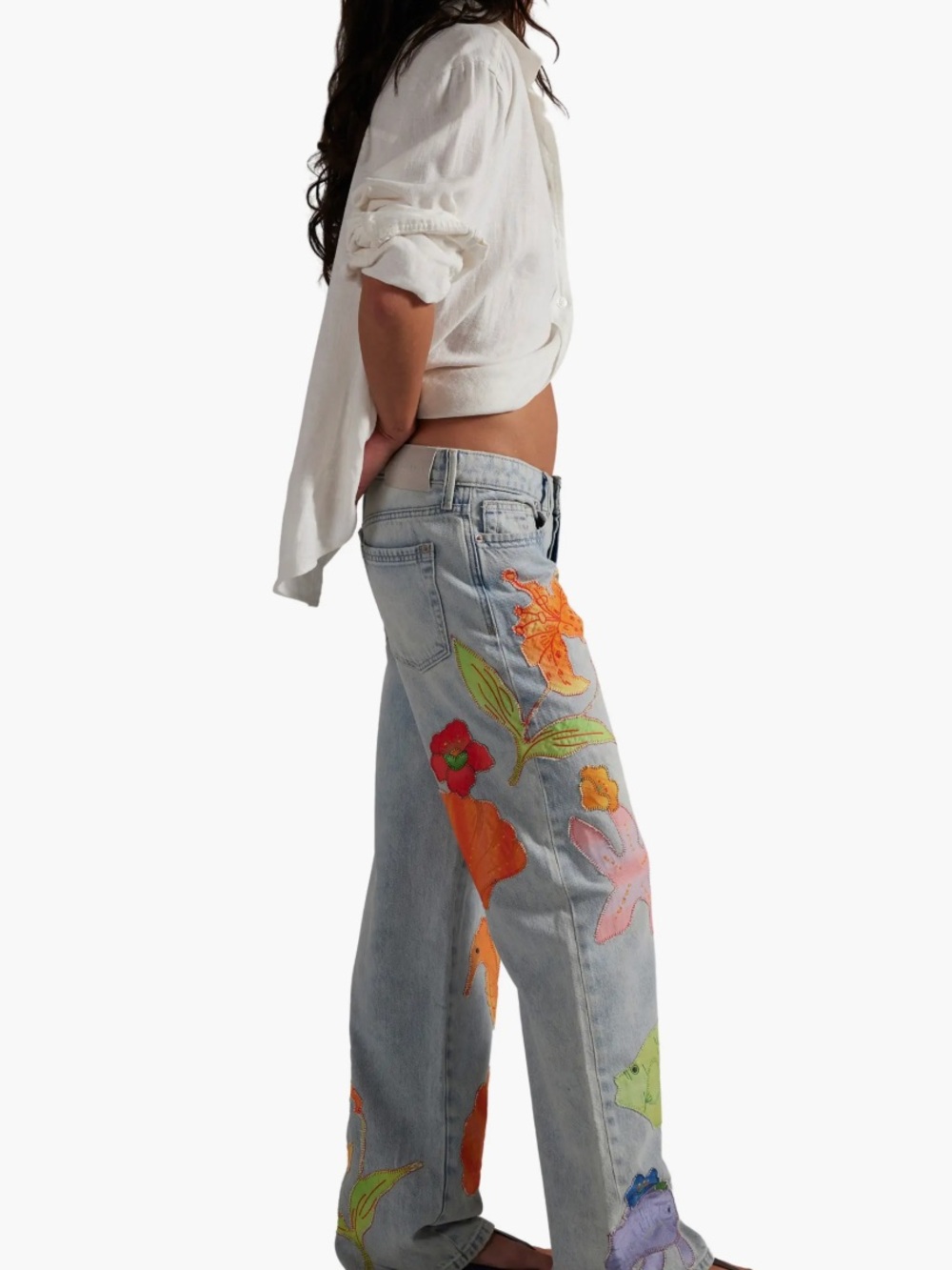 Free People We the Free Surfside Patchwork Jeans Size 29 NWT - Picture 10 of 12